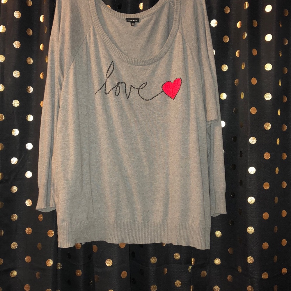 Gray life sweater from Torrid size 5